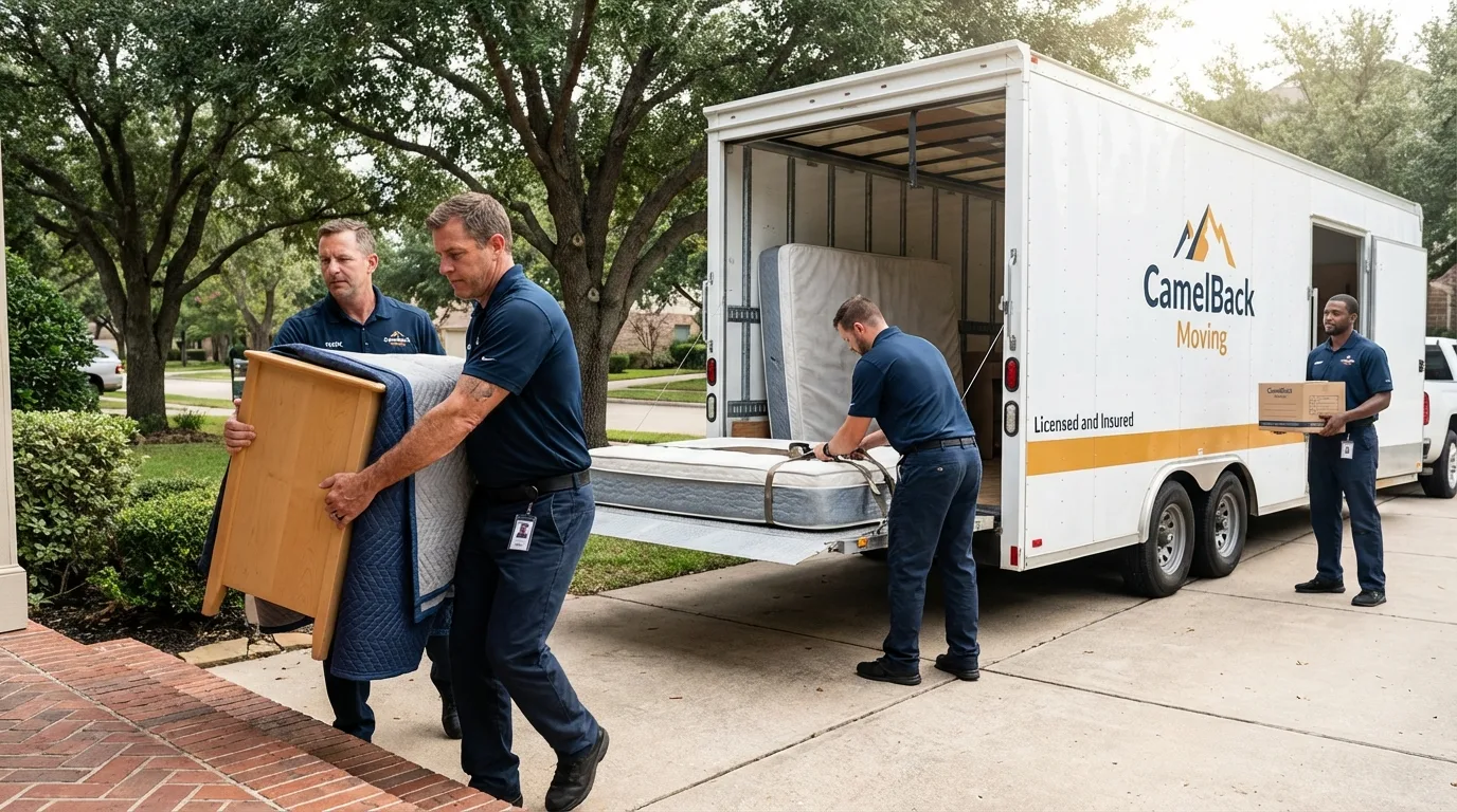 Crew loading residential truck for cross-state move from Barberton, OH